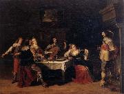 Christoph jacobsz.van der Lamen, Cavaliers and courtesans in an interior